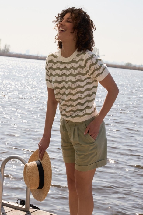 Red Button cleo short cotton linen colour